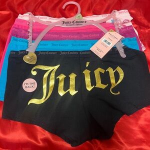 Juicy Couture Women's Underwear 5 pack - Pink, Blue, Black, Gold
